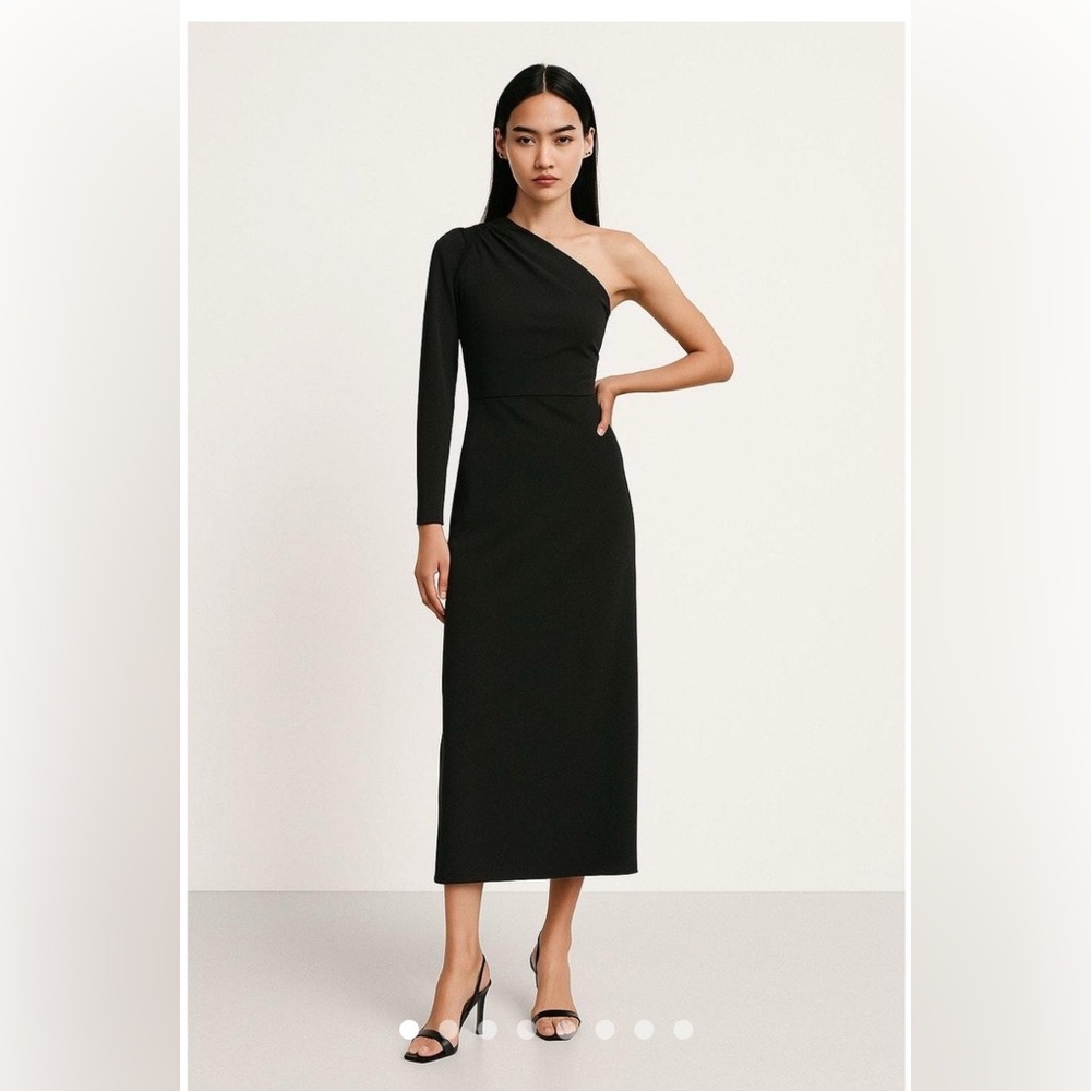 NWT Zara Black One-Shoulder Dress